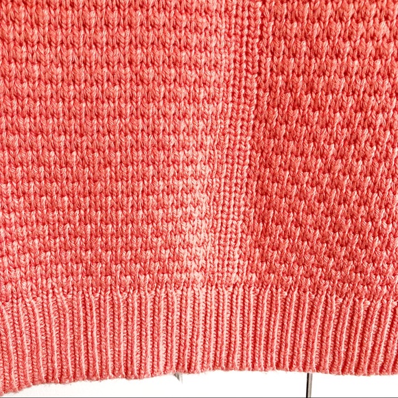 Hinge Coral Orange V-Neck Soft Wool Cashmere Blend Sweater Small - Picture 15 of 16